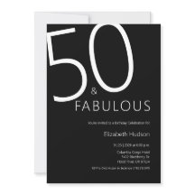 Minimal Fifty and Fabulous 50. Geburtstagsfeier