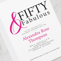 Minimal Fifty and Fabulous 50. Geburtstagsfeier