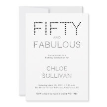 Minimal Fifty and Fabulous 50. Geburtstagsfeier
