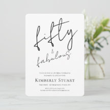 Minimal Fifty and Fabulous 50. Skript Geburtstag