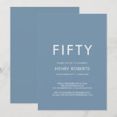 Minimal Fifty and Fabulous 50th Birthday Party Einladung (Vorne/Hinten)