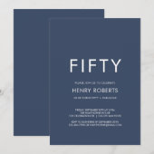 Minimal Fifty and Fabulous 50th Birthday Party Einladung (Vorne/Hinten)