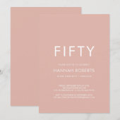 Minimal Fifty and Fabulous 50th Birthday Party Einladung (Vorne/Hinten)