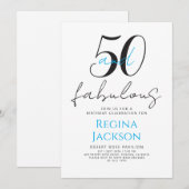 Minimal Fifty and Fabulous 50th Birthday Party Einladung (Vorne/Hinten)