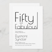 Minimal Fifty and Fabulous 50th Birthday Party Einladung (Vorne/Hinten)