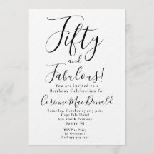 Minimal Fifty and Fabulous 50th Birthday Party