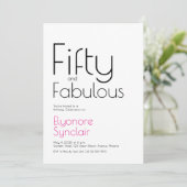Minimal Fifty and Fabulous 50th Birthday Party Einladung (Stehend Vorderseite)