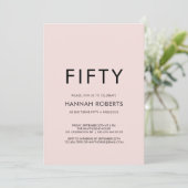 Minimal Fifty and Fabulous 50th Birthday Party Einladung (Stehend Vorderseite)