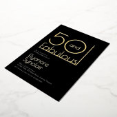 Minimal Fifty and Fabulous 50th Birthday Party Folieneinladung (Gedreht)