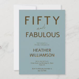 Minimal Fifty und Fabulous 50. Geburtstag Einladung
