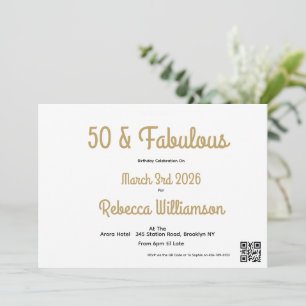 Minimal Fifty und Fabulous 50. Geburtstag  Einladung