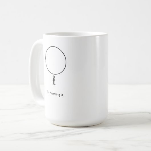 Minimal Figure Under Pressure Abstract Line Art Kaffeetasse (Vorderseite Links)