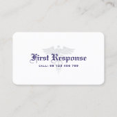 Minimal First Response Agency Dunkelblau Visitenkarte (Vorderseite)