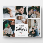 Minimal First Vatertag Foto Collage Keepake Fotoplatte (Vorderseite)