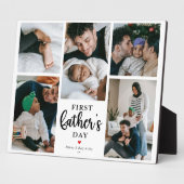 Minimal First Vatertag Foto Collage Keepake Fotoplatte (Seite)