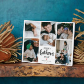 Minimal First Vatertag Foto Collage Keepake Fotoplatte (Seite)