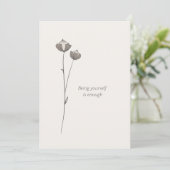 Minimal Flax Card -Being yourself is enough Einladung (Stehend Vorderseite)