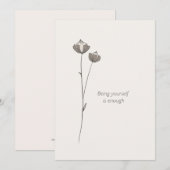 Minimal Flax Card -Being yourself is enough Einladung (Vorne/Hinten)