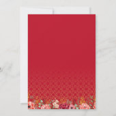 Minimal Floral Baraat Red Muslim Wedding Nikkah Einladung (Rückseite)