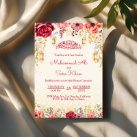 Minimal Floral Baraat Red Muslim Wedding Nikkah