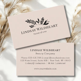 Minimal Floral Beige Botanical Beauty Visitenkarte