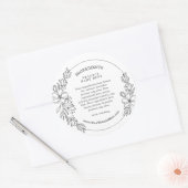 Minimal Floral Black and White Ingredients Sticker (Umschlag)