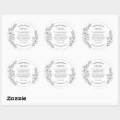 Minimal Floral Black and White Ingredients Sticker (Blatt)