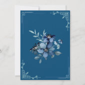 Minimal Floral Blue Bismillah Wedding Einladung (Rückseite)