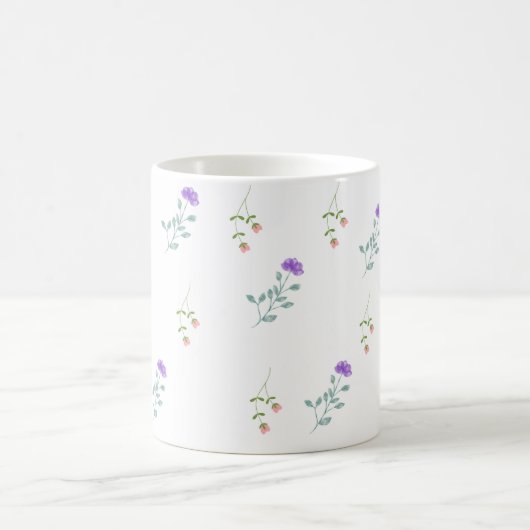 Minimal Floral Coffee White Mug  Kaffeetasse (Mittel)