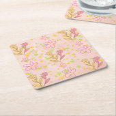 Minimal floral doodle pattern -pastel colour art rechteckiger pappuntersetzer (angewinkelt)