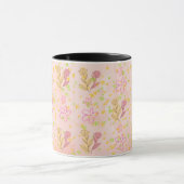 Minimal floral doodle pattern -pastel colour art tasse (Zentrum)