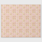Minimal Floral Doodle Pattern –Pastel Pink pattern Geschenkpapier (Flach)