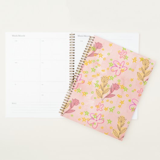 Minimal Floral Doodle Pattern –Pastel Pink pattern Planer (Anzeige)