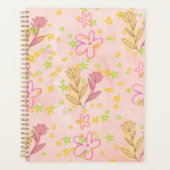 Minimal Floral Doodle Pattern –Pastel Pink pattern Planer (Vorderseite)