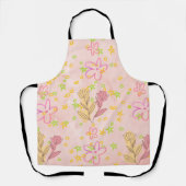 Minimal Floral Doodle Pattern –Pastel Pink pattern Schürze (Vorderseite)