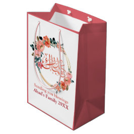 Minimal floral Eid Mubarak Geschenktasche Mittlere Geschenktüte