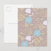 Minimal floral feiertagspostkarte (Vorne/Hinten)
