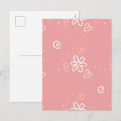 Minimal floral feiertagspostkarte (Vorne/Hinten)