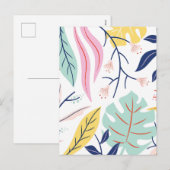 Minimal floral feiertagspostkarte (Vorne/Hinten)