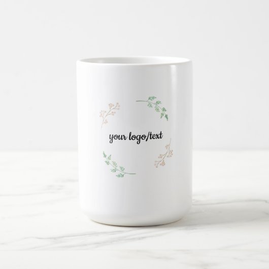 Minimal Floral Frame- Elegant Botanical Cup Design Kaffeetasse (Mittel)