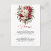 Minimal Floral Gold Accent Wedding Details Begleitkarte (Vorderseite)