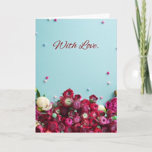 Minimal Floral Greeting Card – With Love Botanical Karte (Vorderseite)
