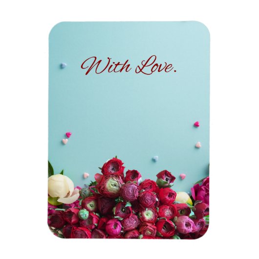 Minimal Floral Greeting Card – With Love Botanical Magnet (Vertikal)