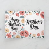 Minimal Floral Mother’s Day Greeting Card Karte (Innenseite)