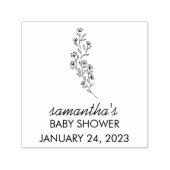 Minimal Floral Script Baby Shower Invitation Desig Permastempel (Design)