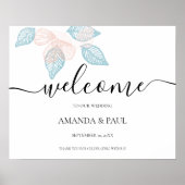 Minimal Floral Wedding Willkommenszeichen Poster (Vorne)