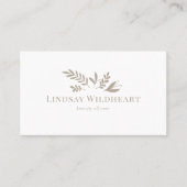 Minimal Floral White Botanical Beauty Visitenkarte (Vorderseite)