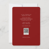 Minimal florale Botanische Ruby Red Foto Hochzeit Save The Date (Rückseite)