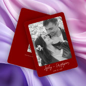 Minimal florale Botanische Ruby Red Foto Hochzeit Save The Date