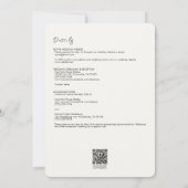 Minimal florale Botanische White All-in-One Hochze Einladung (Rückseite)